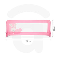 150cm 2-1 Bed Barrier for Nest or Standard Bed Pink Bunny