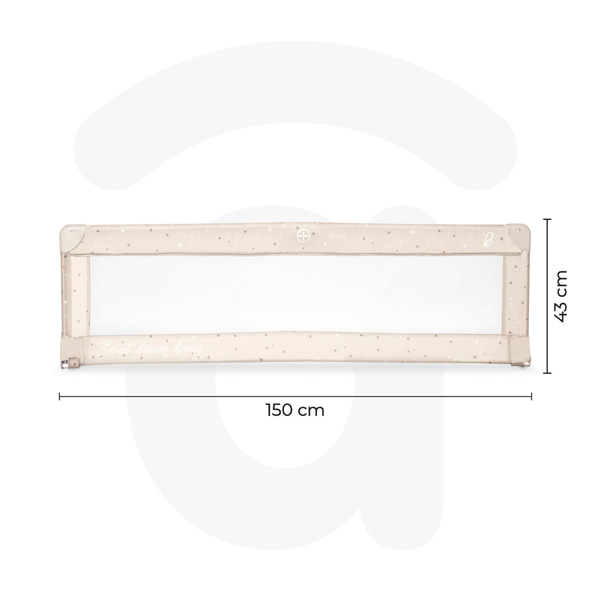 150cm Bed Barrier for Standard Bed Beige Stars