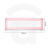 150cm Bed Barrier for Standard Bed Pink Stars