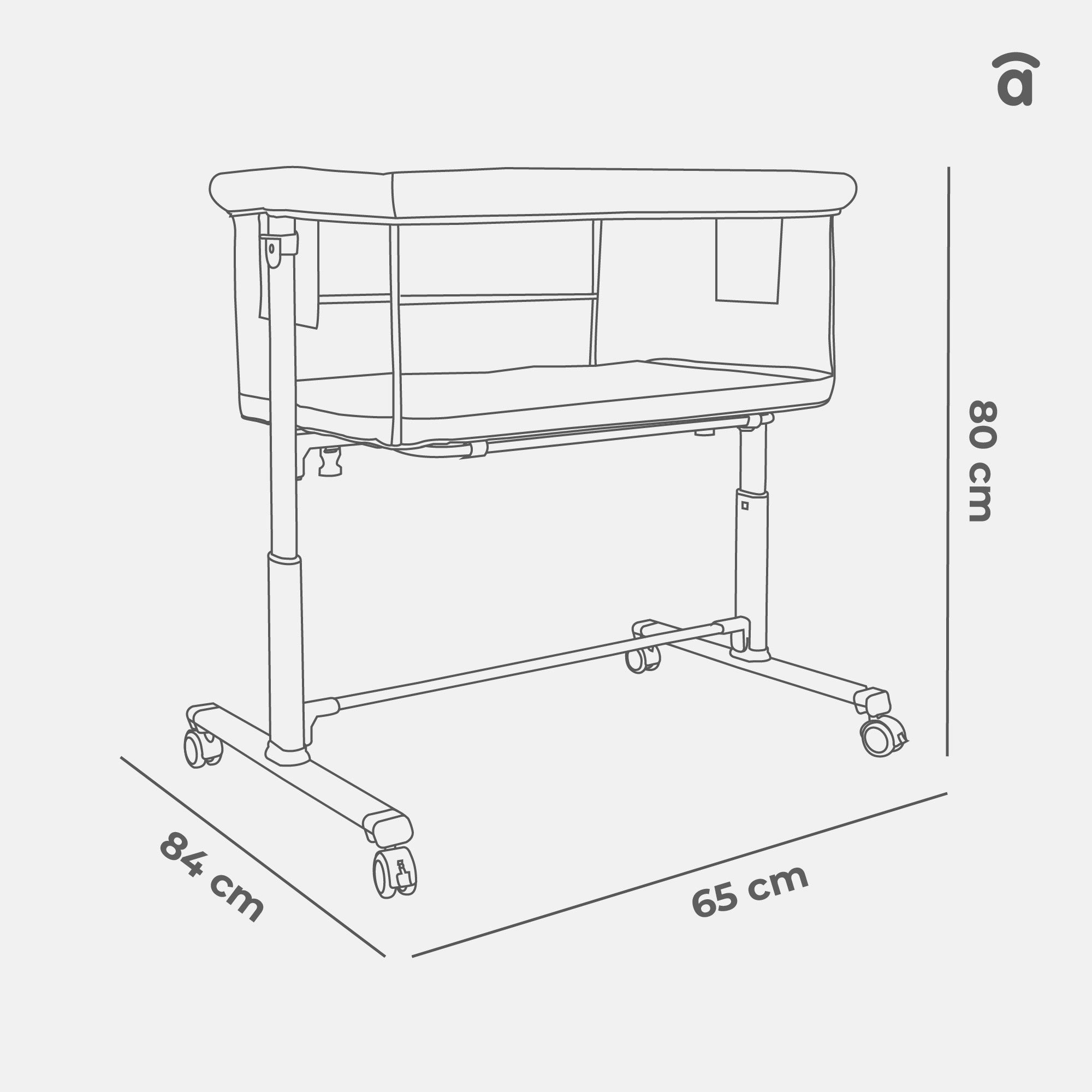 Sky beige co-sleeping mini crib