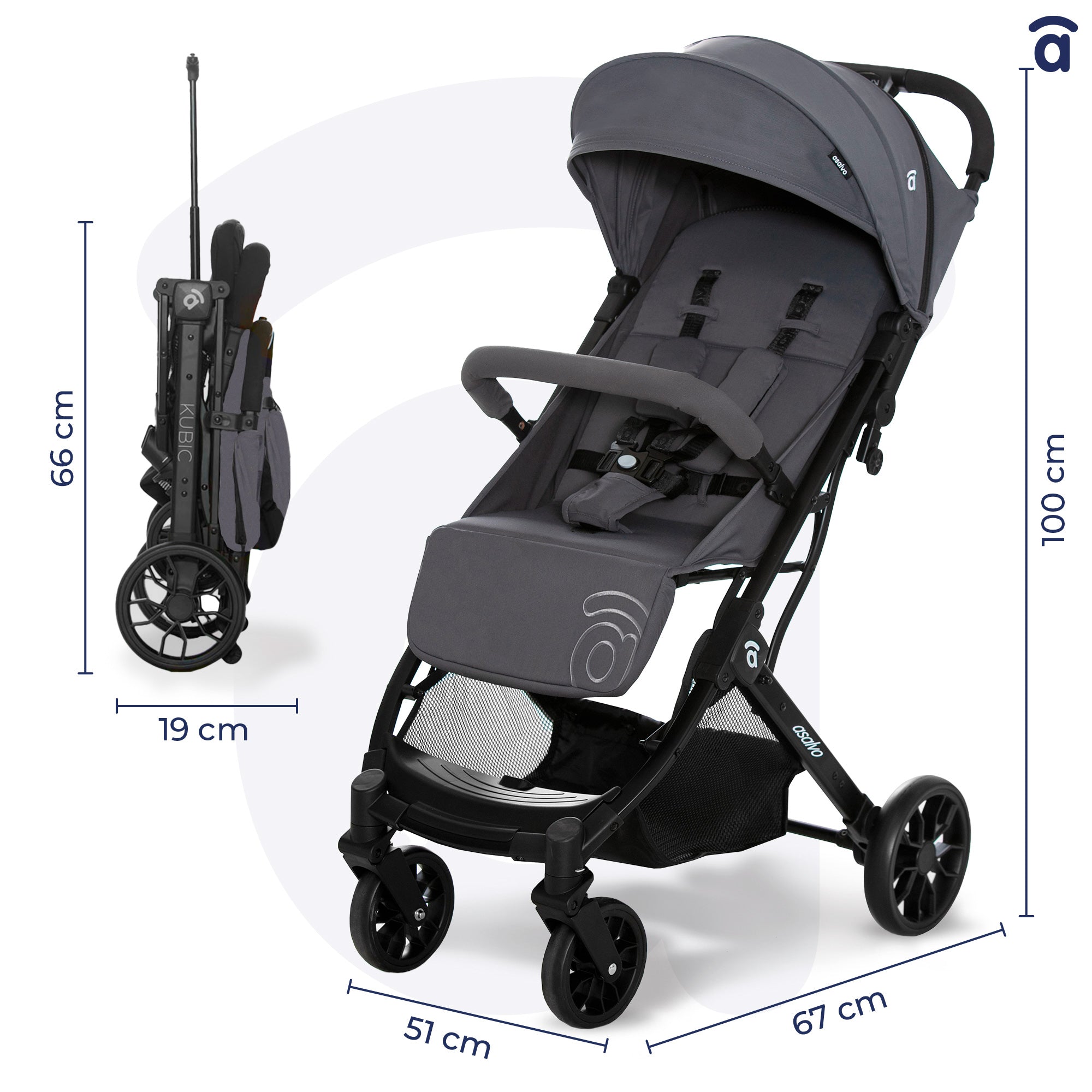 Kubic 2 Gray Stroller