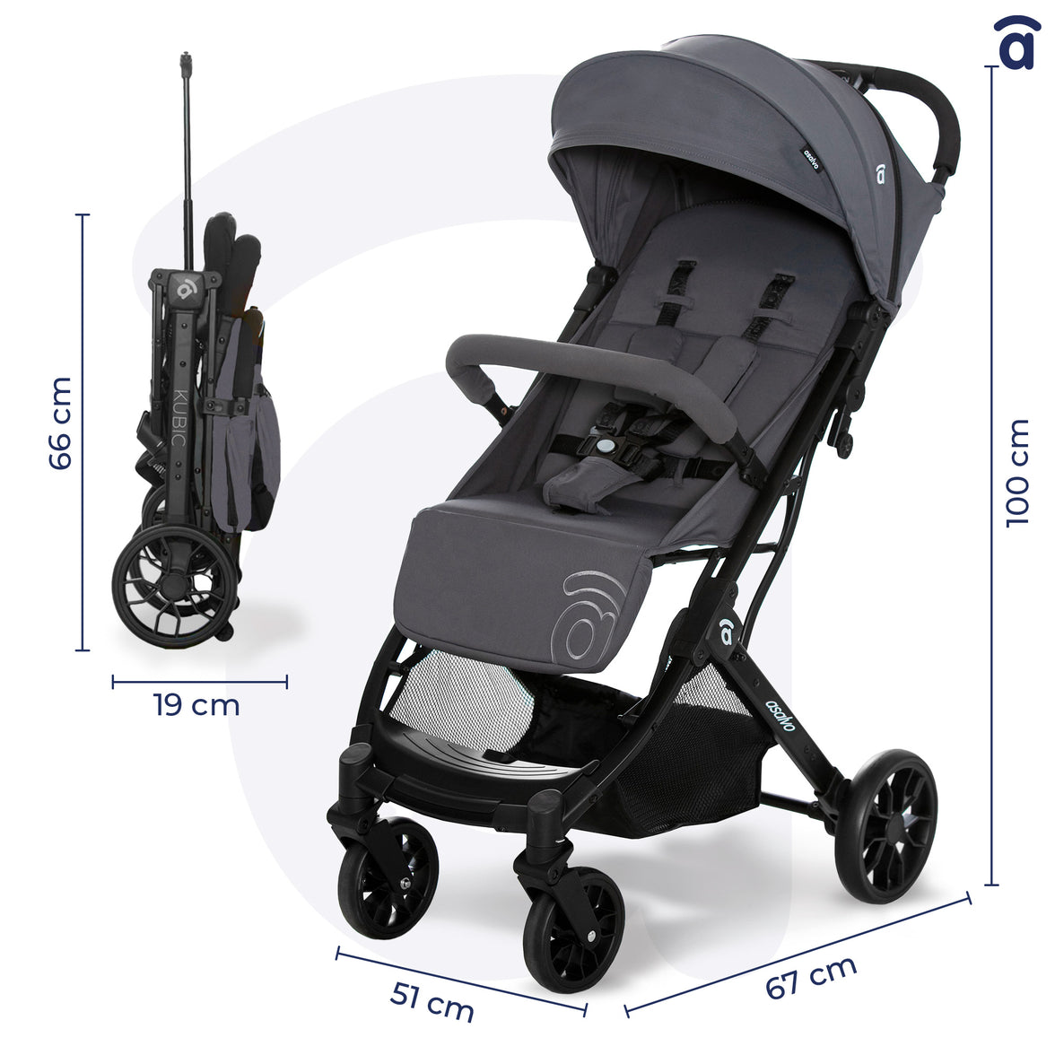 Kubic 2 Gray Stroller