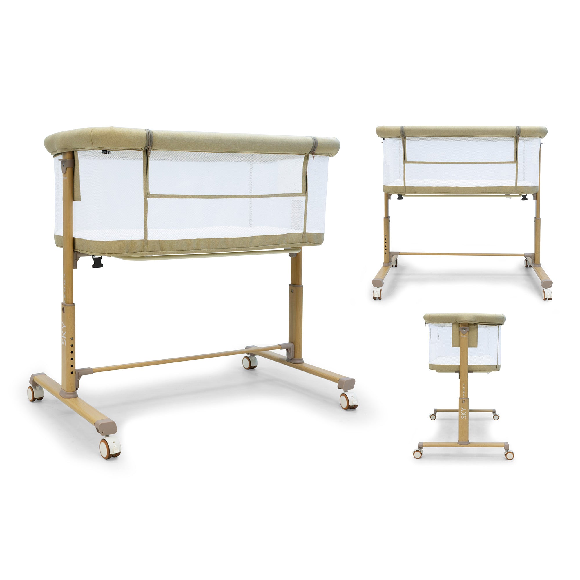 Mini berço co-leito bege céu