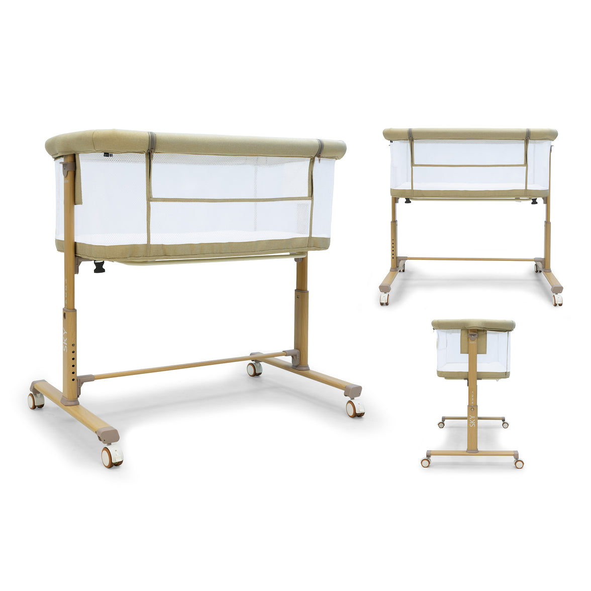 Mini berço co-leito bege céu