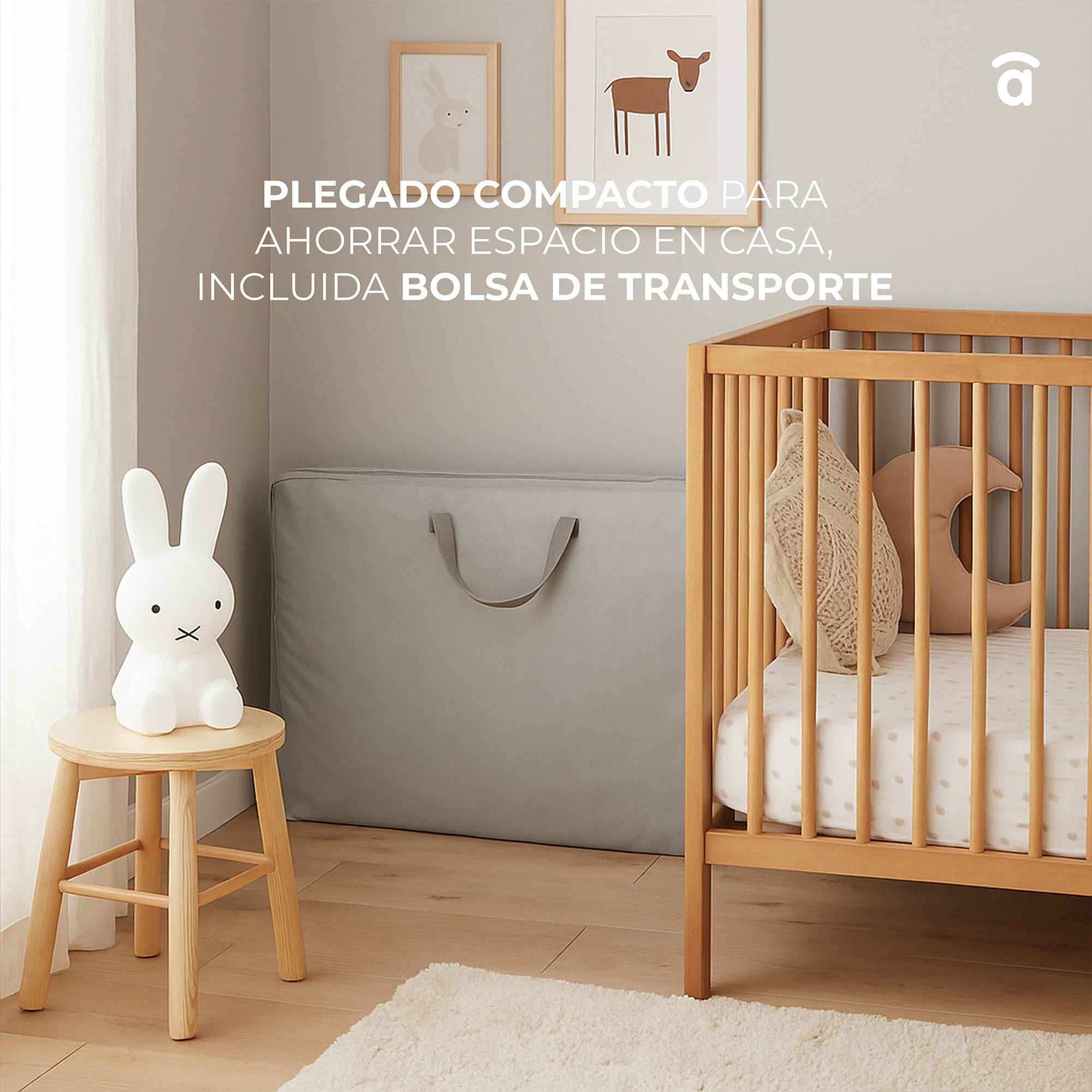 Sky gray co-sleeping mini crib