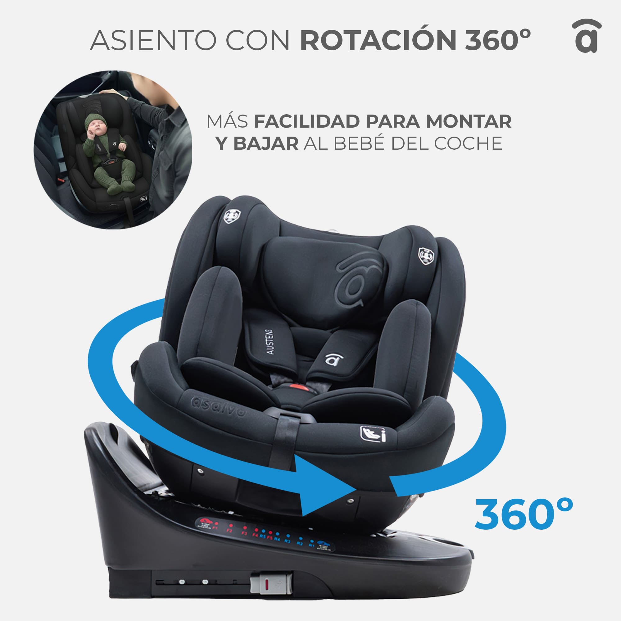 Austen 3 Gray Car Seat