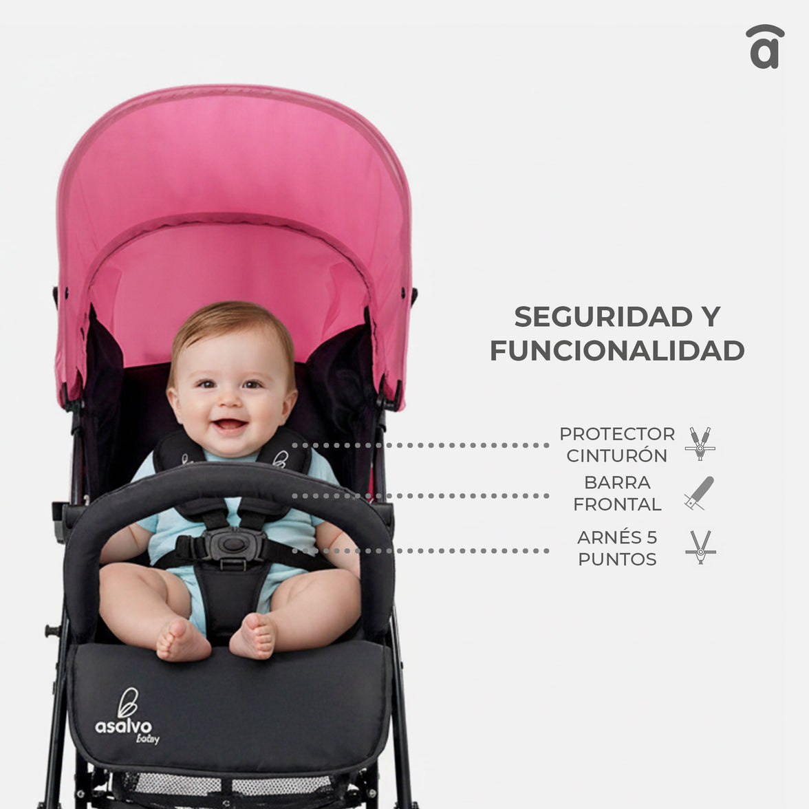 Trotter Plus Stroller Pink-Black