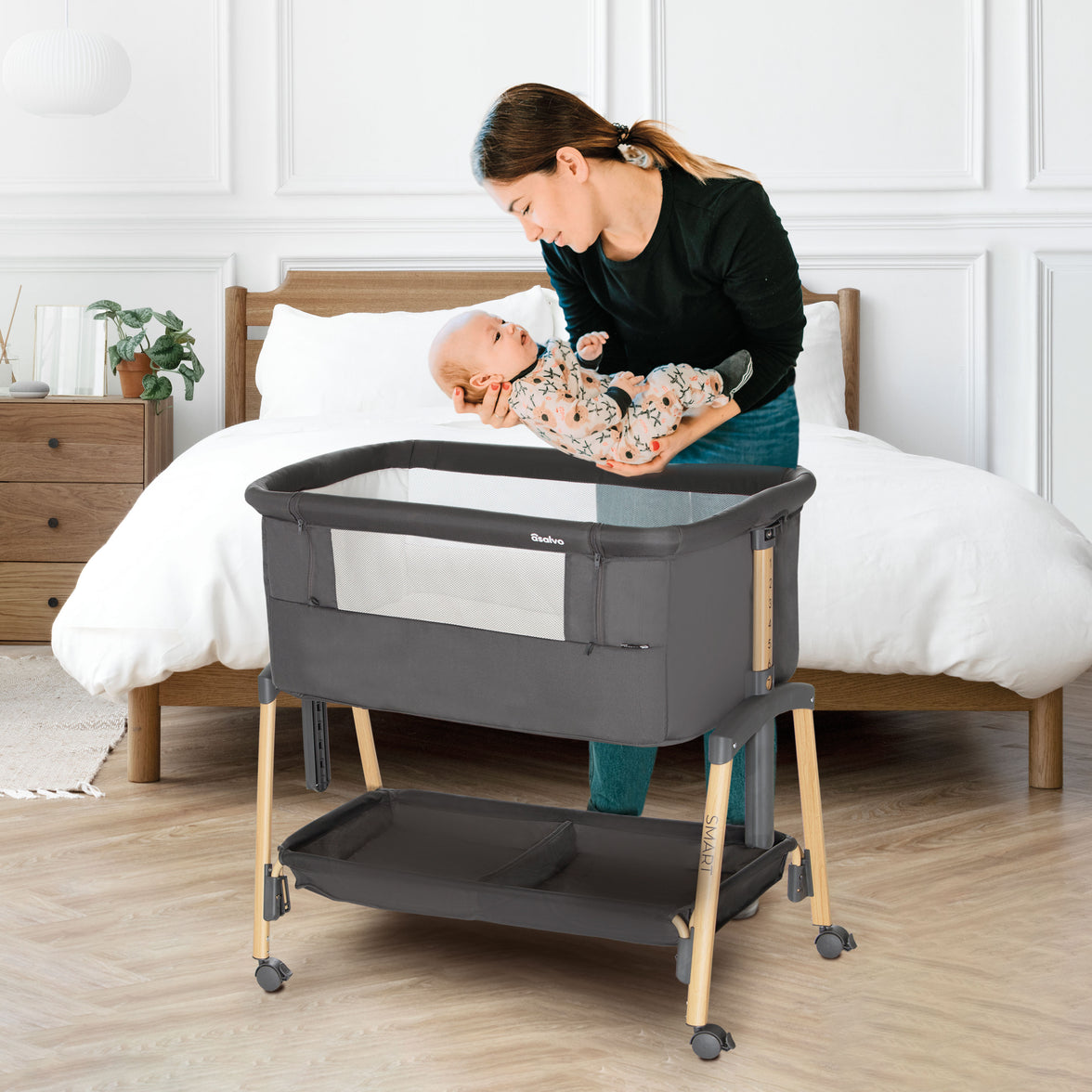 Smart co-sleeping mini crib