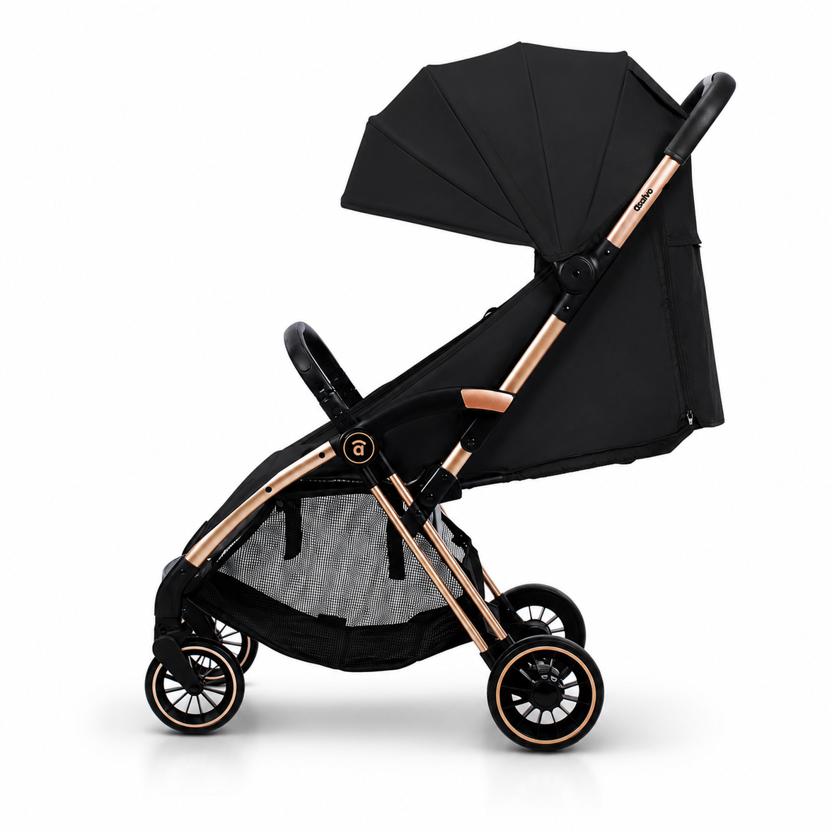 Plis Plas black-gold stroller