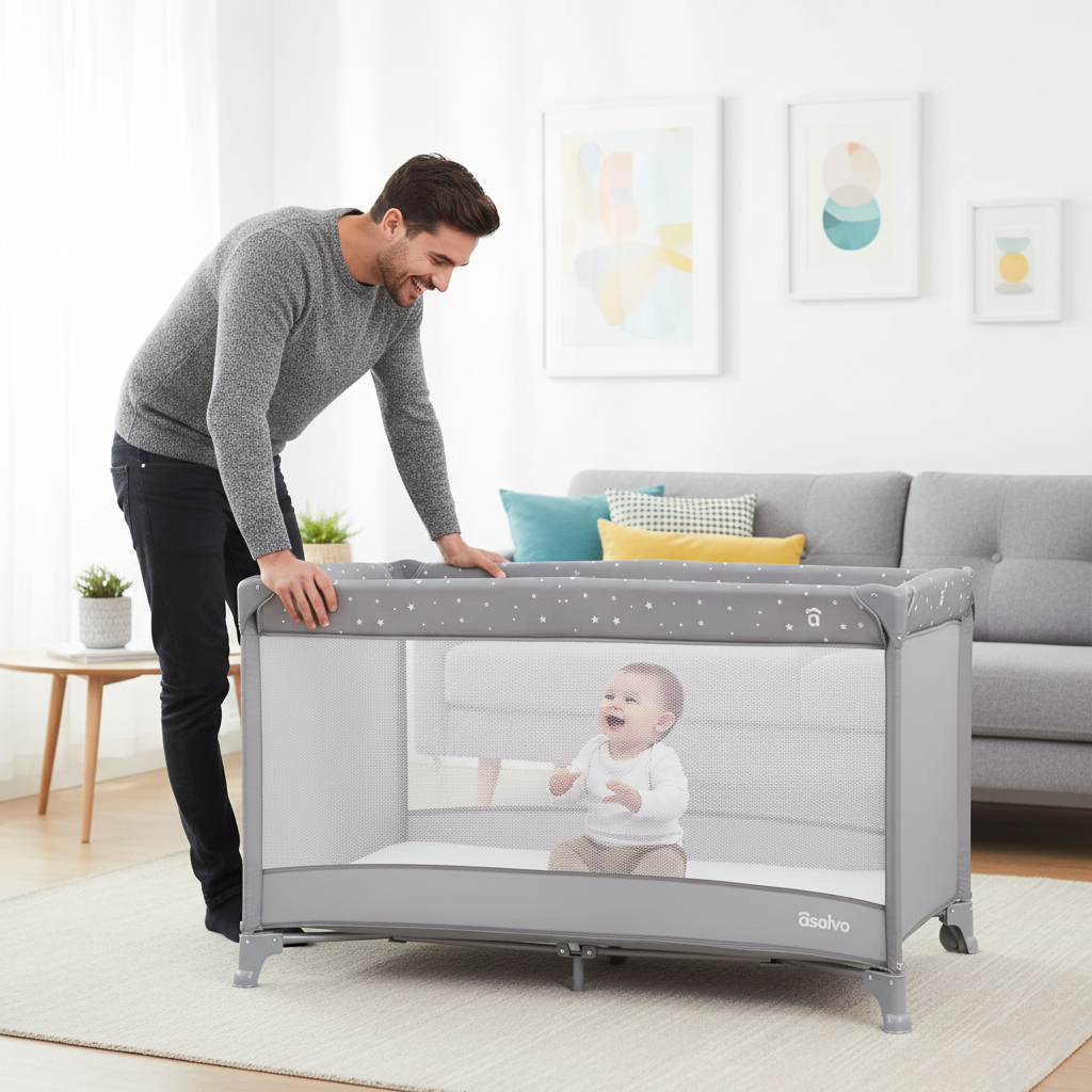 Balearic Travel Crib 2 gray