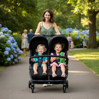 Black Henry Double Stroller