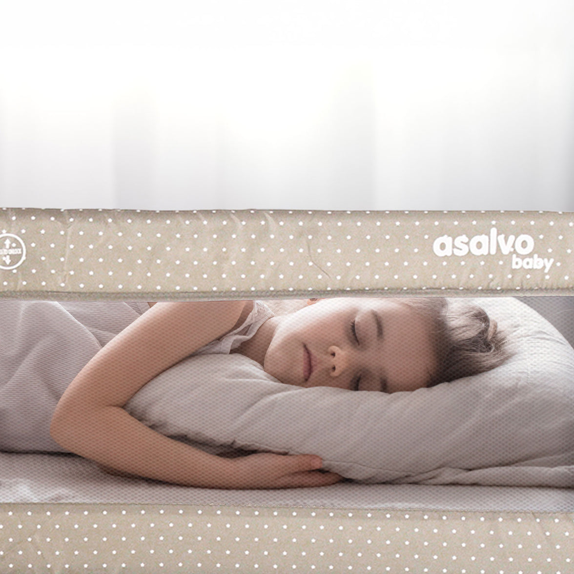 150cm Bed Barrier for Standard Bed Beige Stars