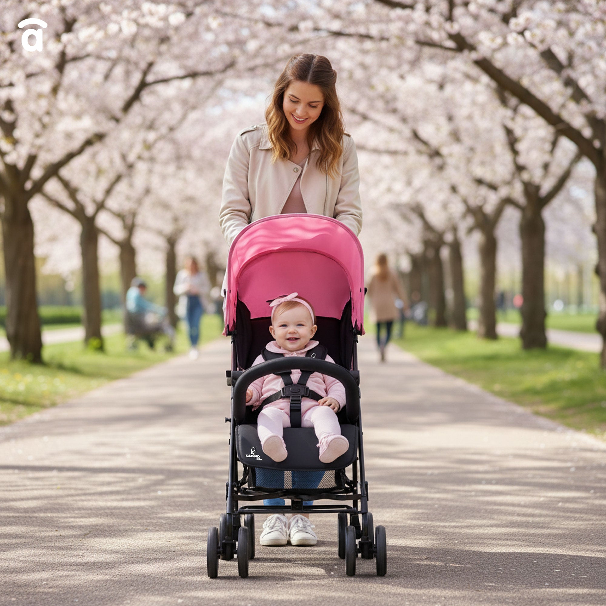 Trotter Plus Stroller Pink-Black