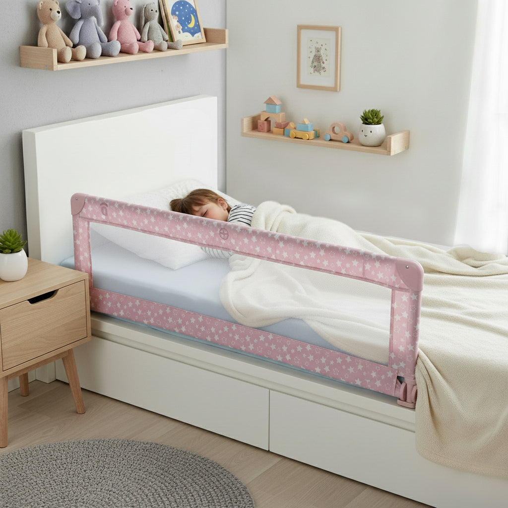 Barrière de lit 150 cm pour lit standard Stars 2 rose