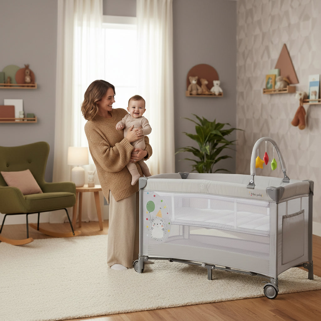 Cuna de viaje Complet Dúo Erizo Gris