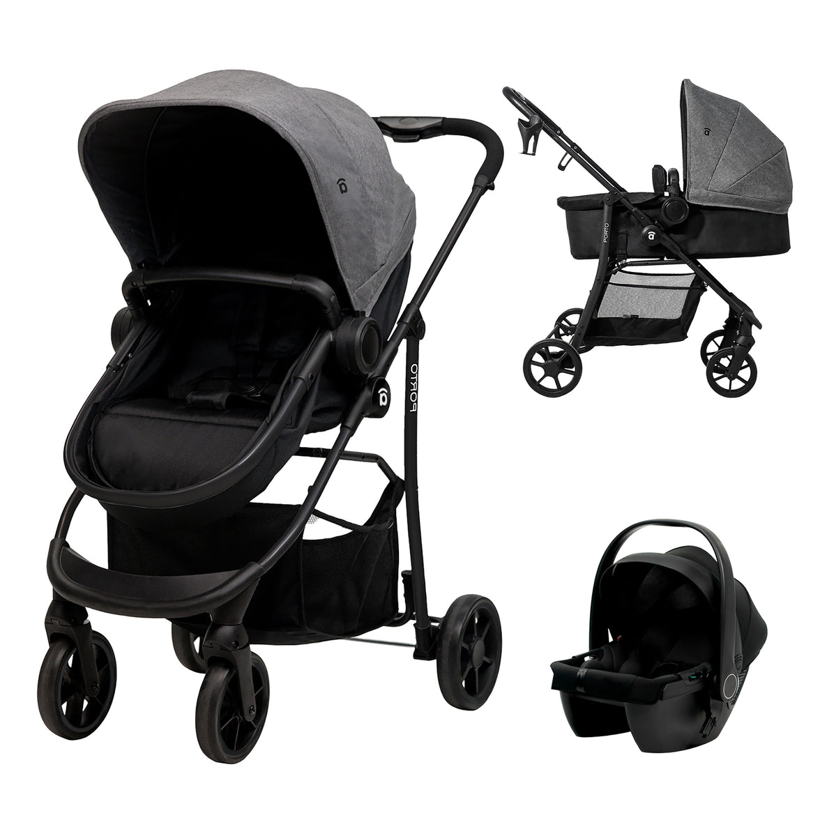 Porto Anthracite Convertible Trio