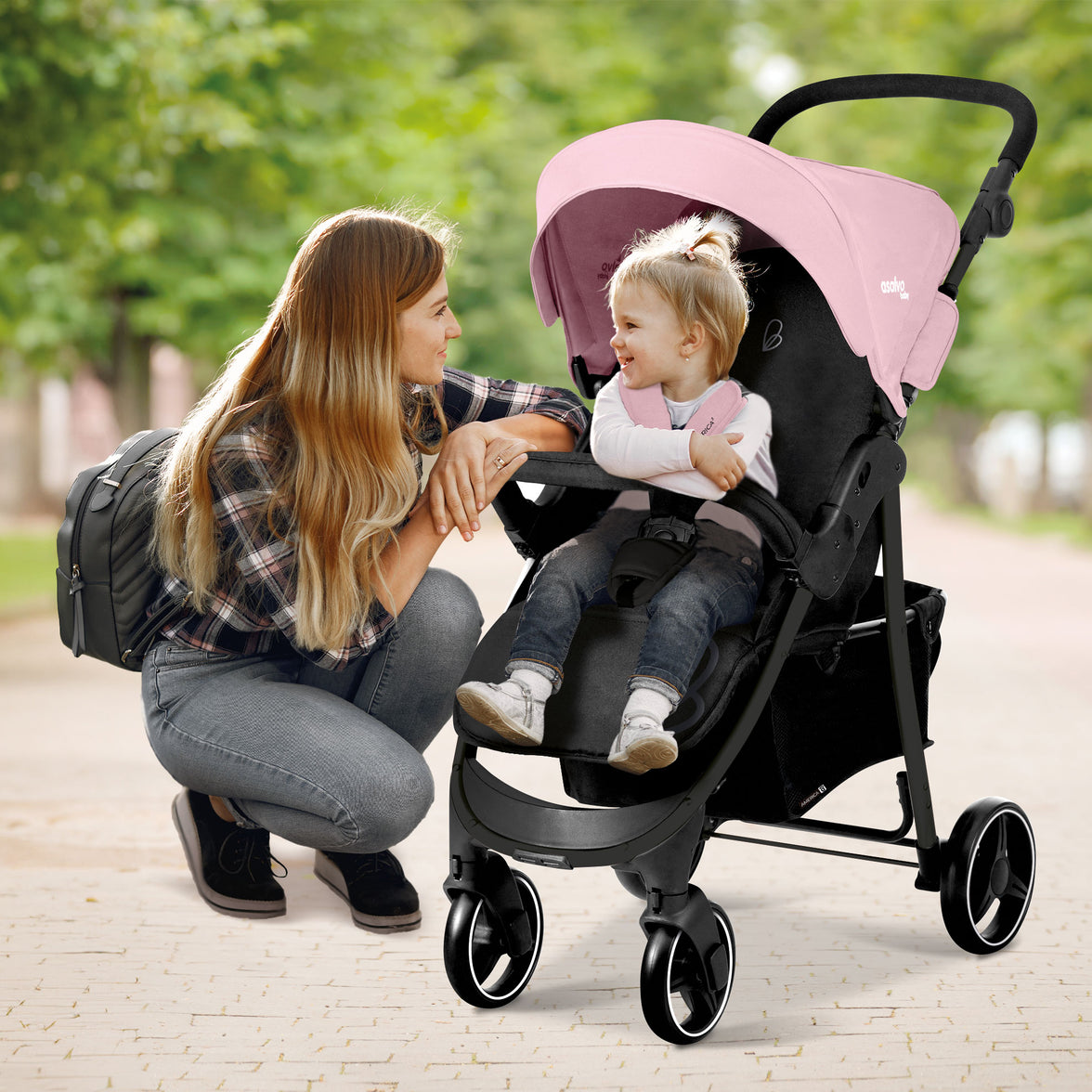 America 3 pink stroller